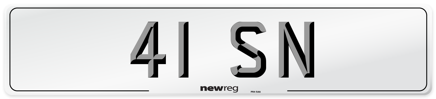 41 SN Number Plate from New Reg
